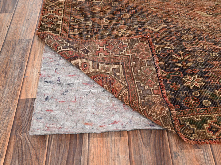 5'1" x 7'2" Vintage Hand Knotted Orange Wool Rectangle Oriental Rug - MOA1021578