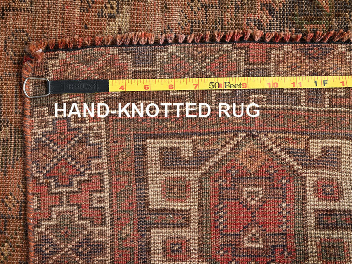 5'1" x 7'2" Vintage Hand Knotted Orange Wool Rectangle Oriental Rug - MOA1021578