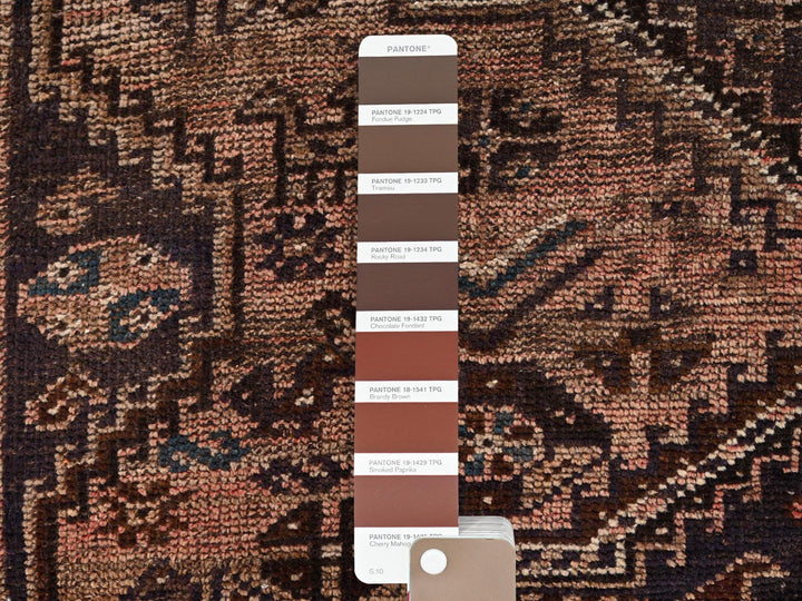 5'7" x 6'5" Vintage Hand Knotted Brown Wool Rectangle Oriental Rug - MOA1021583