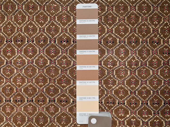 2'7" x 7'10" Vintage Hand Knotted Brown Wool Runner Oriental Rug - MOA1021584