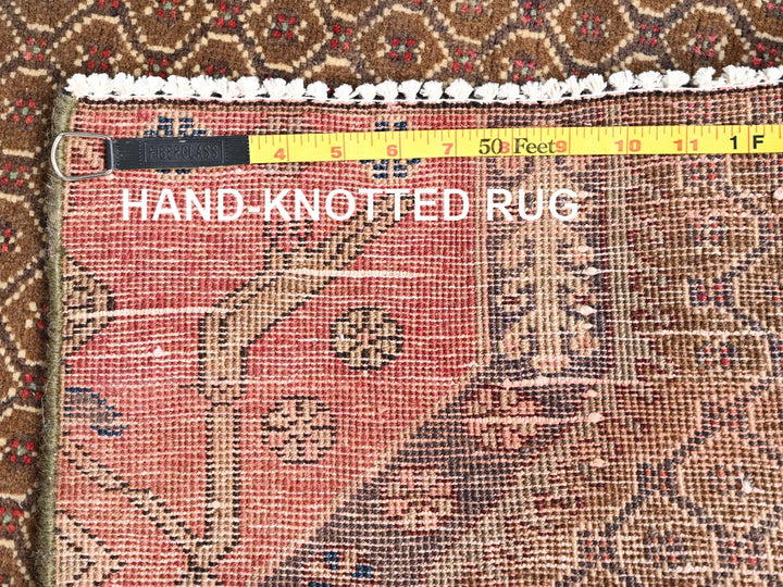 2'7" x 7'10" Vintage Hand Knotted Brown Wool Runner Oriental Rug - MOA1021584