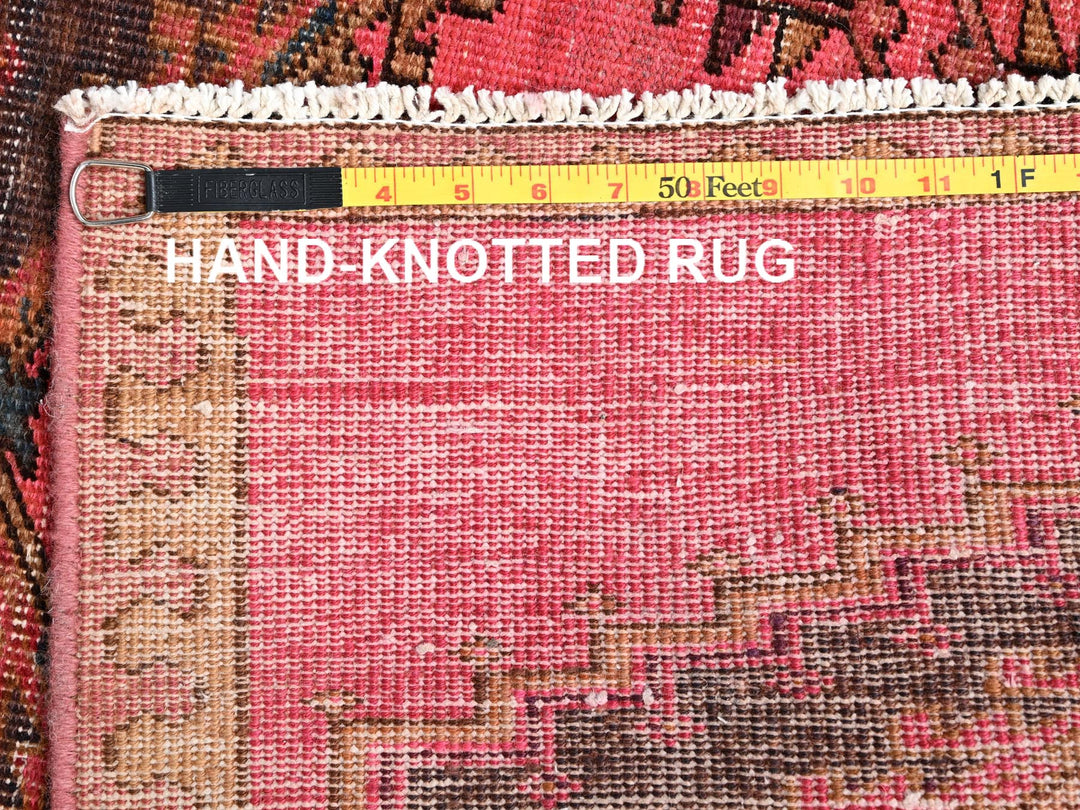 2'8" x 13'6" Vintage Hand Knotted Pink Wool Runner Oriental Rug - MOA1021586