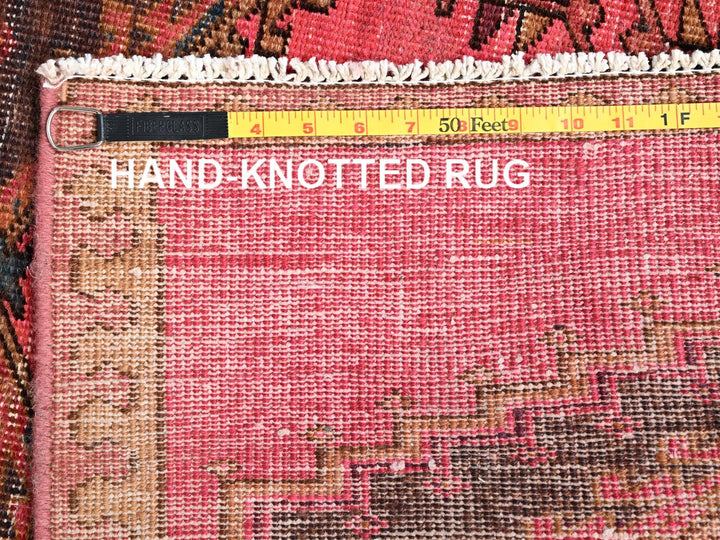 2'8" x 13'6" Vintage Hand Knotted Pink Wool Runner Oriental Rug - MOA1021586