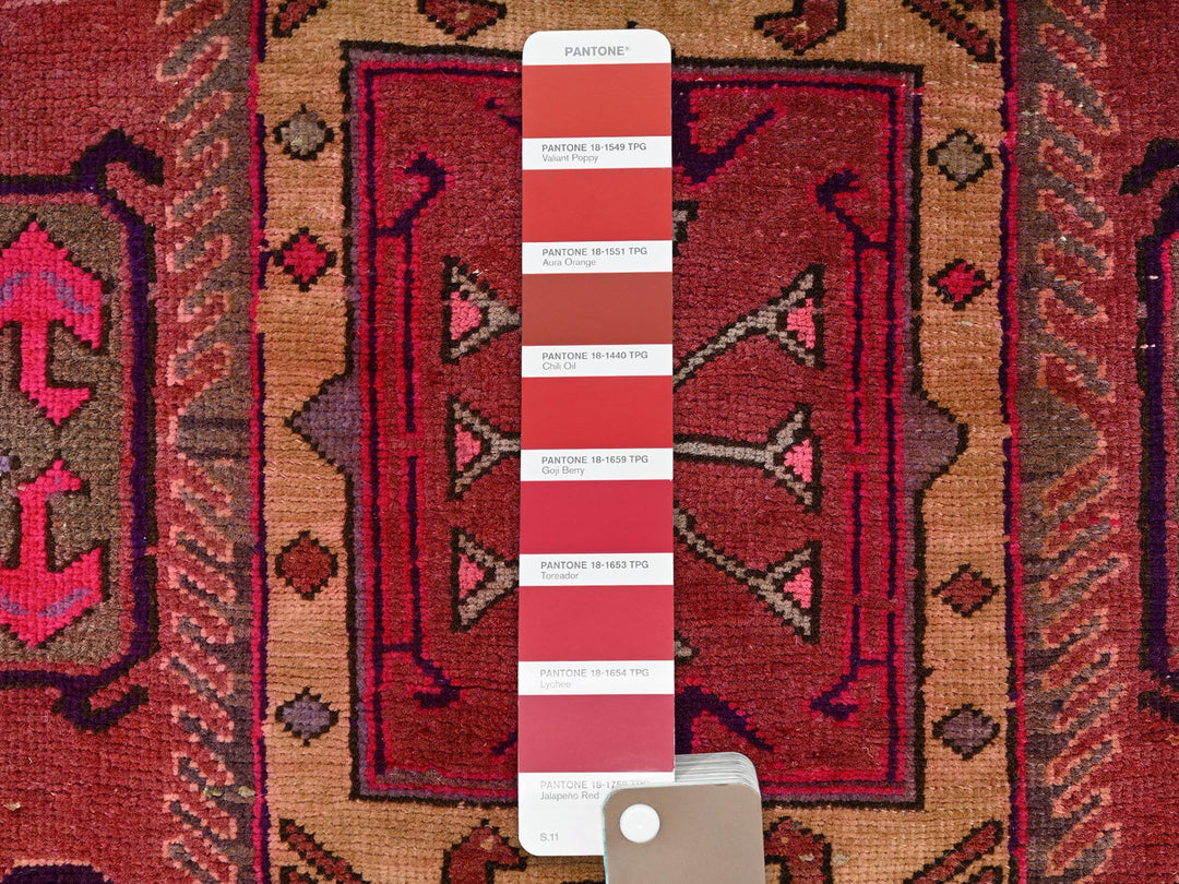 2'8" x 9'2" Vintage Hand Knotted Pink Wool Runner Oriental Rug - MOA1021587