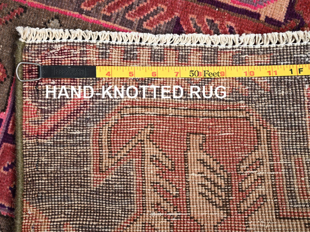 2'8" x 9'2" Vintage Hand Knotted Pink Wool Runner Oriental Rug - MOA1021587