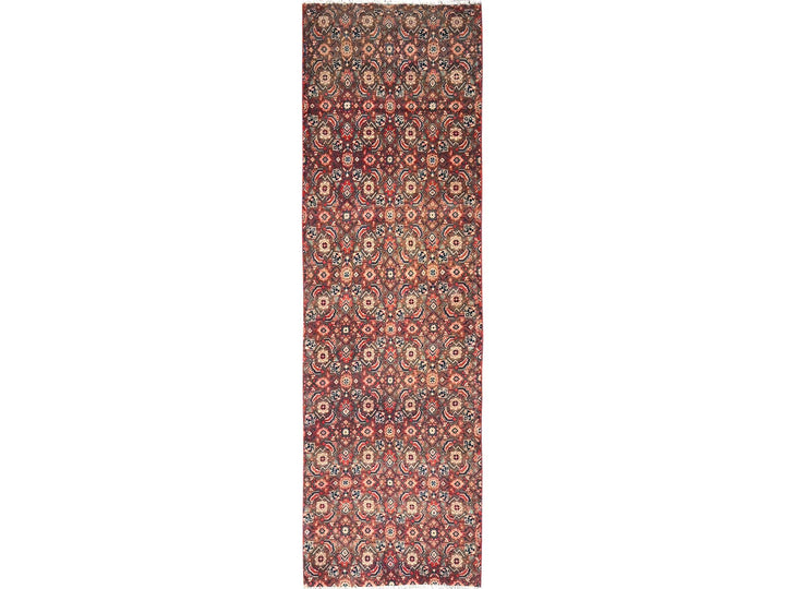 2'4" x 8'1" Vintage Hand Knotted Brown Wool Runner Oriental Rug - MOA1021589