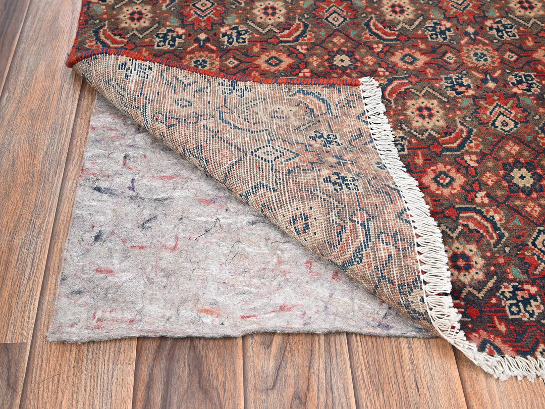2'4" x 8'1" Vintage Hand Knotted Brown Wool Runner Oriental Rug - MOA1021589