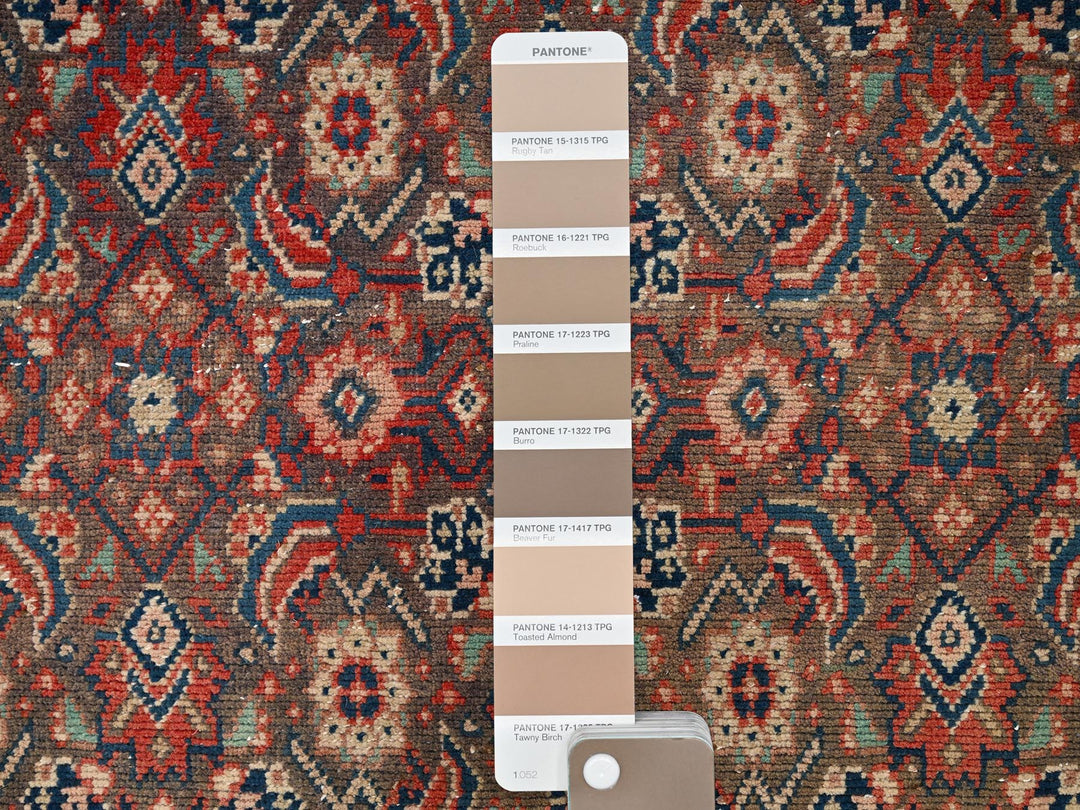2'4" x 8'1" Vintage Hand Knotted Brown Wool Runner Oriental Rug - MOA1021589