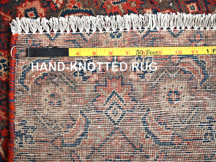 2'4" x 8'1" Vintage Hand Knotted Brown Wool Runner Oriental Rug - MOA1021589