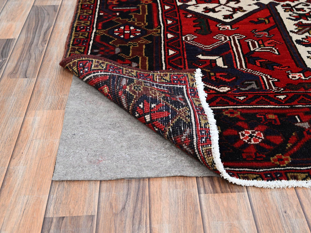 8'4" x 10'7" Vintage Hand Knotted Red Wool Rectangle Oriental Rug - MOA102158