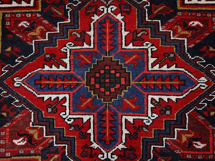 8'4" x 10'7" Vintage Hand Knotted Red Wool Rectangle Oriental Rug - MOA102158