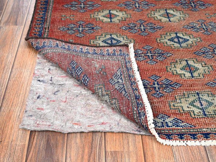 2'8" x 9'2" Vintage Hand Knotted Orange Wool Runner Oriental Rug - MOA1021590