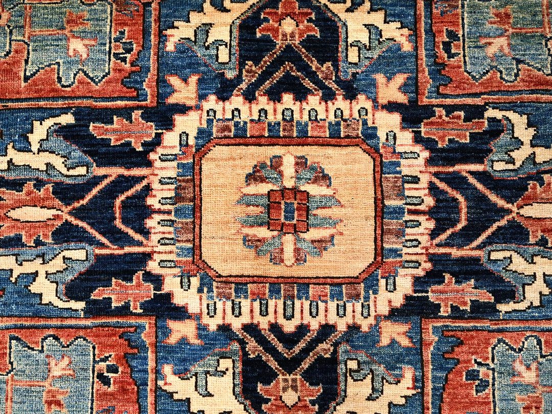 9'1" x 11'7" New Hand Knotted Red Wool Rectangle Oriental Rug - MOA1021591