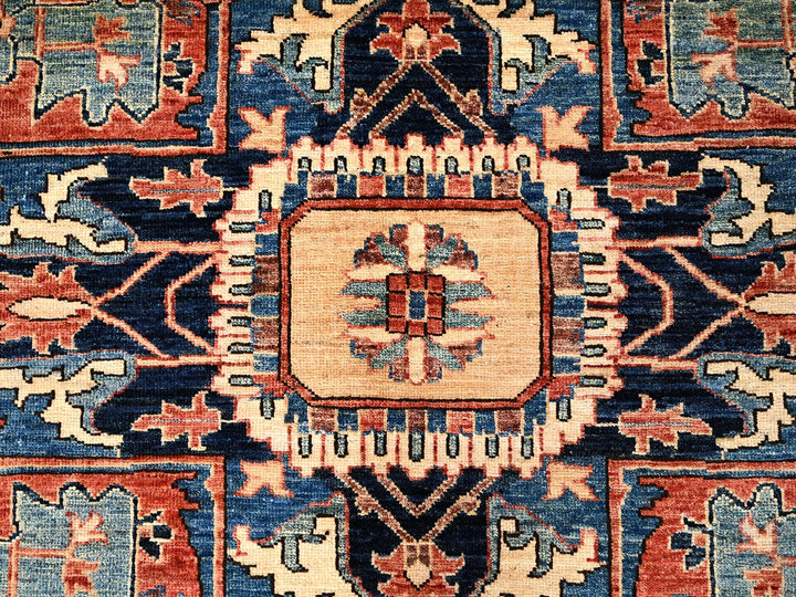 9'1" x 11'7" New Hand Knotted Red Wool Rectangle Oriental Rug - MOA1021591