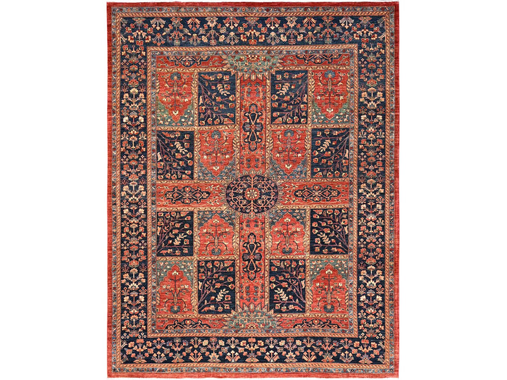 8'11" x 11'6" New Hand Knotted Red Wool Rectangle Oriental Rug - MOA1021592