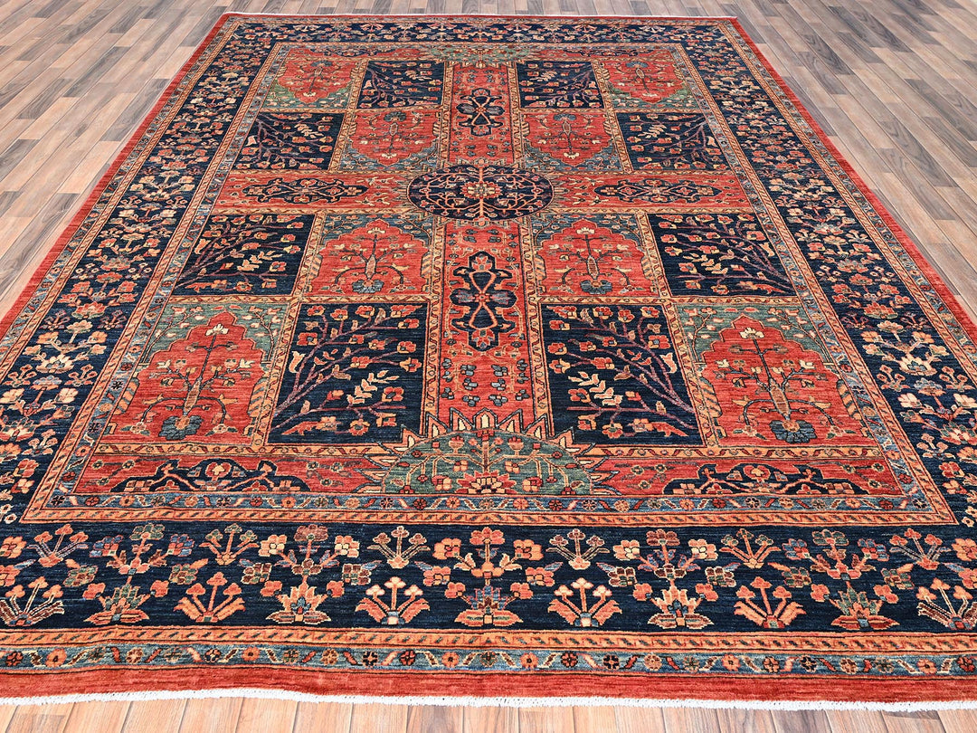 8'11" x 11'6" New Hand Knotted Red Wool Rectangle Oriental Rug - MOA1021592