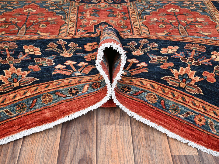 8'11" x 11'6" New Hand Knotted Red Wool Rectangle Oriental Rug - MOA1021592