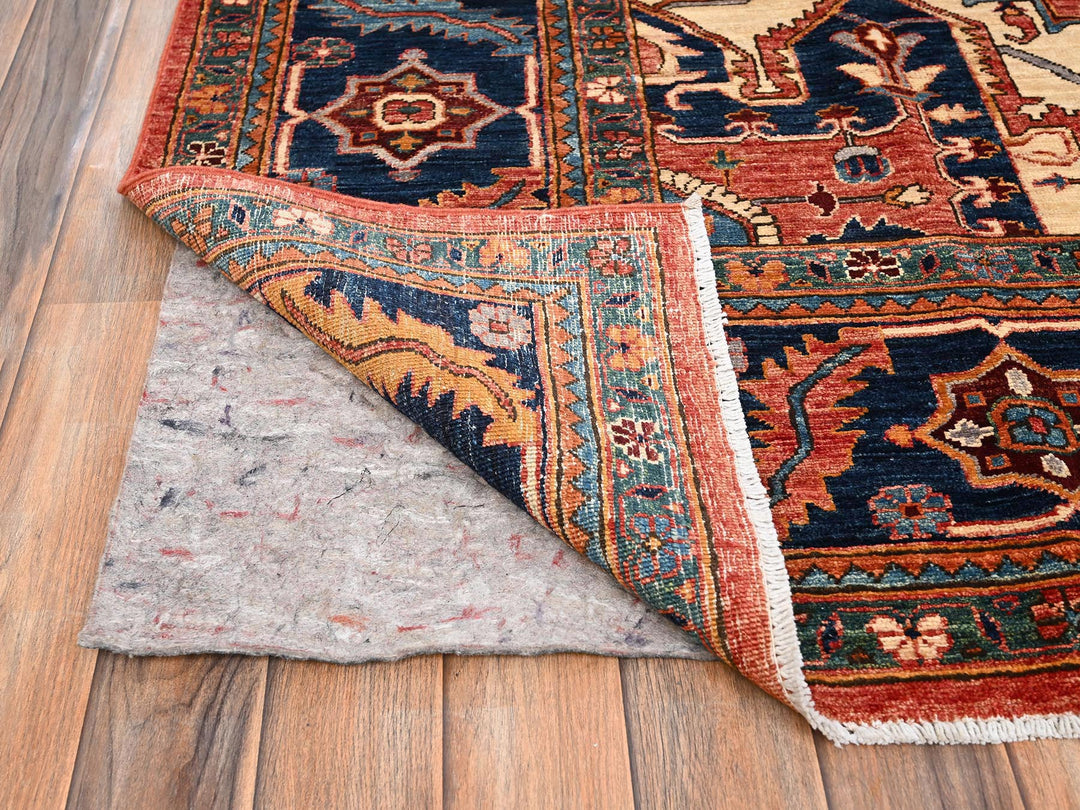 8'1" x 9'9" New Hand Knotted Red Wool Rectangle Oriental Rug - MOA1021594