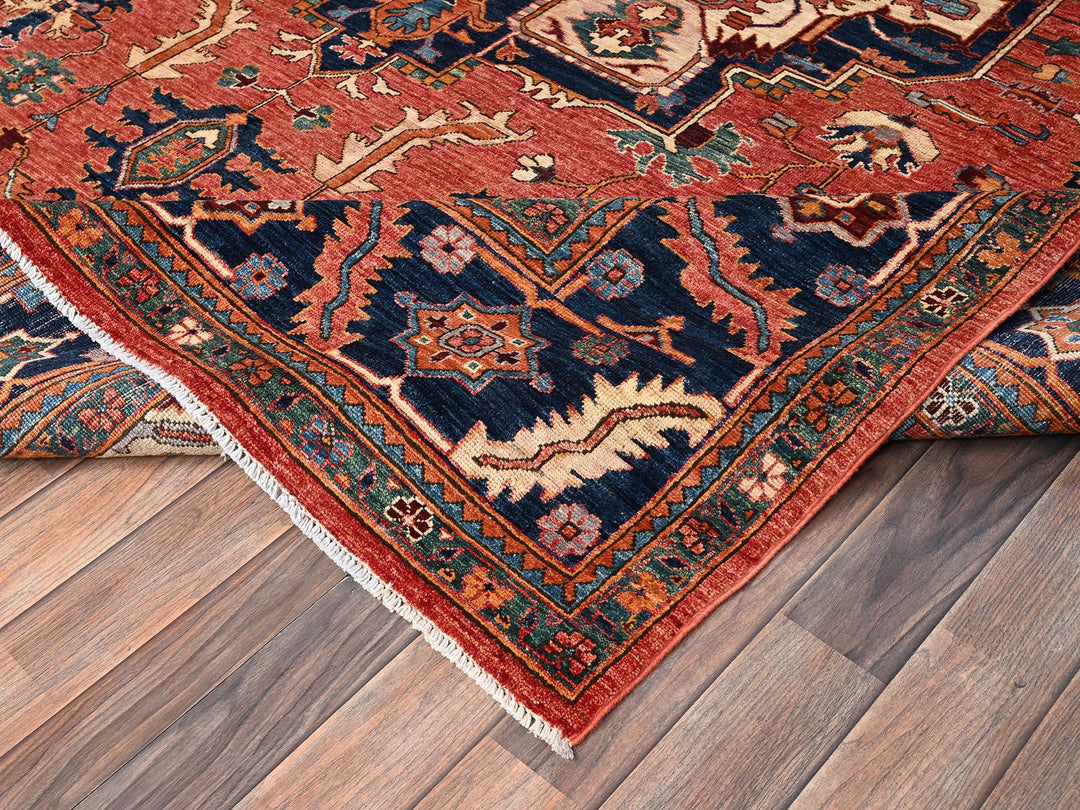 8'1" x 9'9" New Hand Knotted Red Wool Rectangle Oriental Rug - MOA1021594