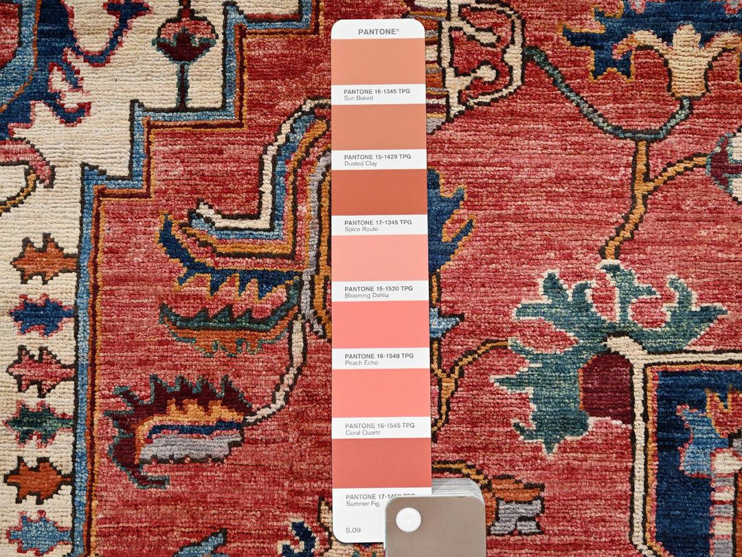 8'1" x 9'9" New Hand Knotted Red Wool Rectangle Oriental Rug - MOA1021594