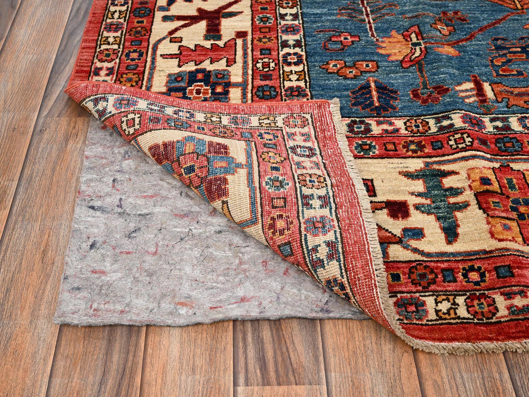 7'11" x 9'9" New Hand Knotted Red Wool Rectangle Oriental Rug - MOA1021595