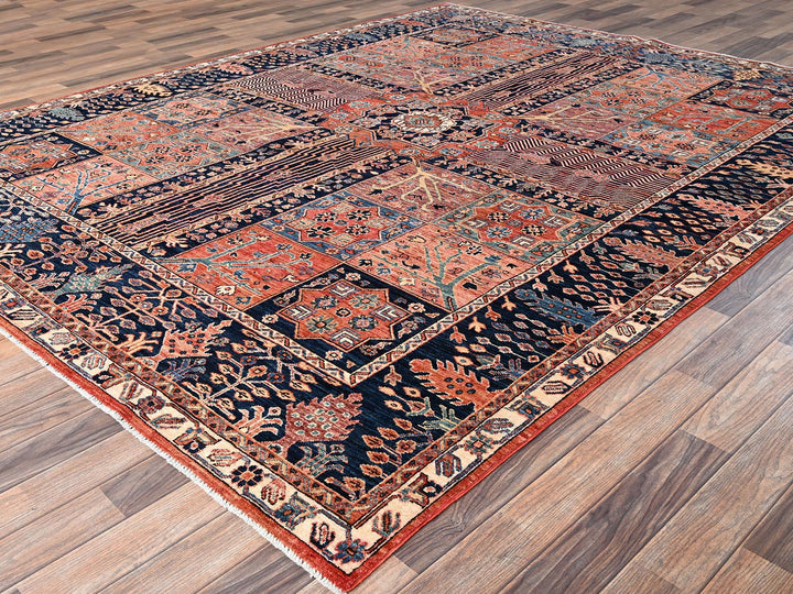 8'0" x 10'2" New Hand Knotted Orange Wool Rectangle Oriental Rug - MOA1021596