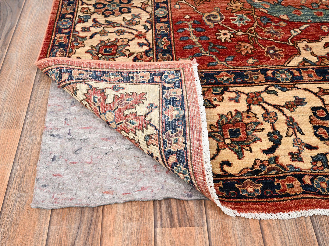 8'0" x 10'6" New Hand Knotted Orange Wool Rectangle Oriental Rug - MOA1021597