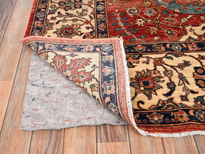 8'0" x 10'6" New Hand Knotted Orange Wool Rectangle Oriental Rug - MOA1021597