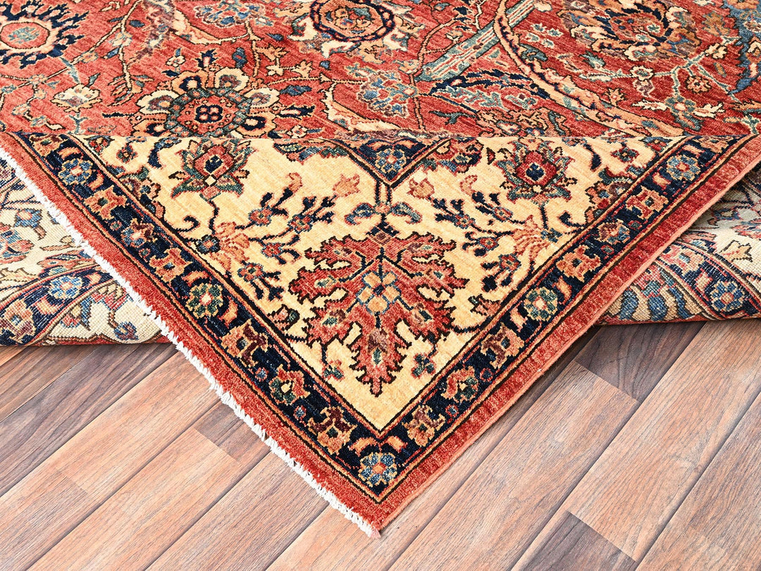 8'0" x 10'6" New Hand Knotted Orange Wool Rectangle Oriental Rug - MOA1021597