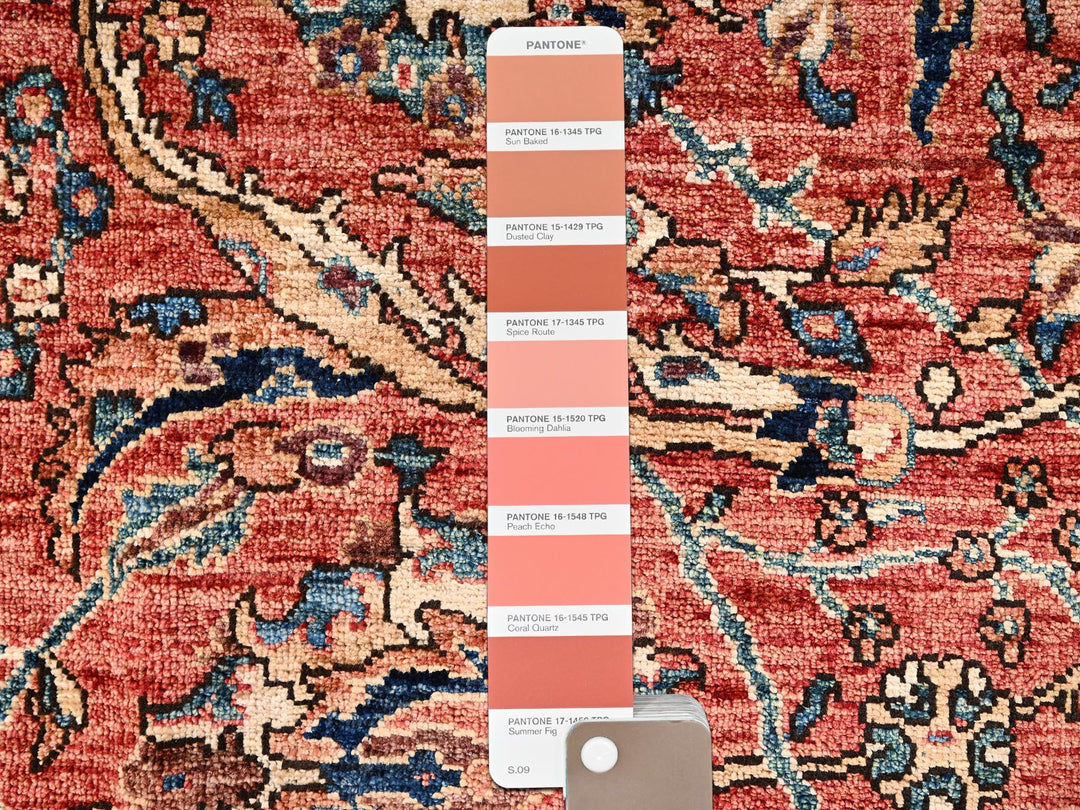 8'0" x 10'6" New Hand Knotted Orange Wool Rectangle Oriental Rug - MOA1021597