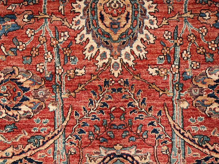 8'0" x 10'6" New Hand Knotted Orange Wool Rectangle Oriental Rug - MOA1021597