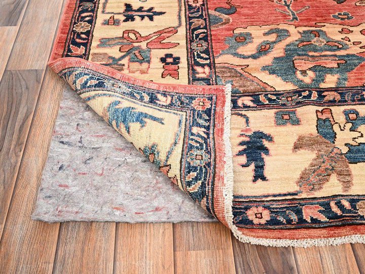 8'2" x 9'5" New Hand Knotted Red Wool Rectangle Oriental Rug - MOA1021598