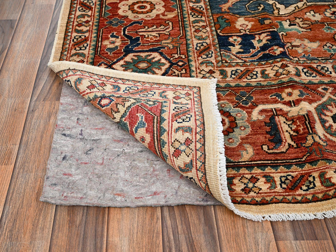 8'0" x 9'9" New Hand Knotted Beige Wool Rectangle Oriental Rug - MOA1021599