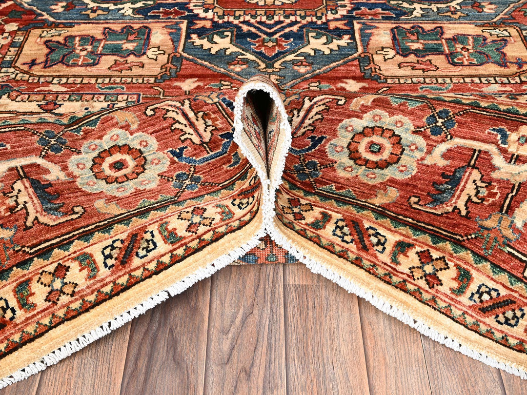 8'0" x 9'9" New Hand Knotted Beige Wool Rectangle Oriental Rug - MOA1021599