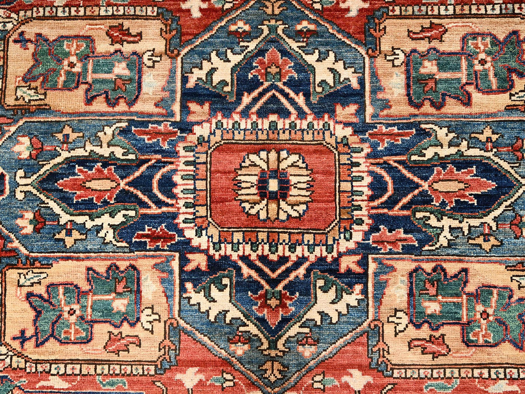 8'0" x 9'9" New Hand Knotted Beige Wool Rectangle Oriental Rug - MOA1021599