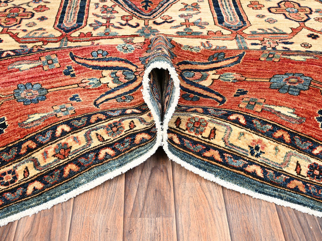 10'2" x 14'6" New Hand Knotted Blue Wool Rectangle Oriental Rug - MOA1021600