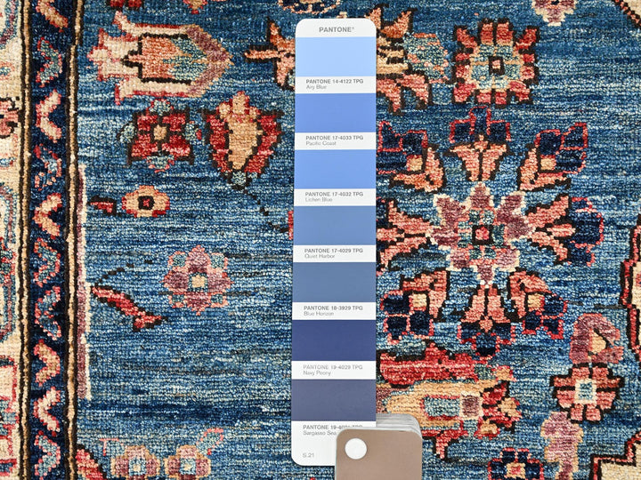 10'2" x 14'6" New Hand Knotted Blue Wool Rectangle Oriental Rug - MOA1021600