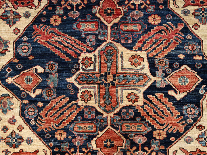 10'2" x 14'6" New Hand Knotted Blue Wool Rectangle Oriental Rug - MOA1021600