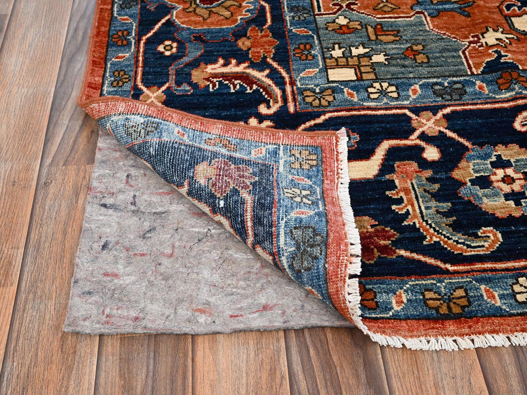 8'0" x 10'10" New Hand Knotted Orange Wool Rectangle Oriental Rug - MOA1021605