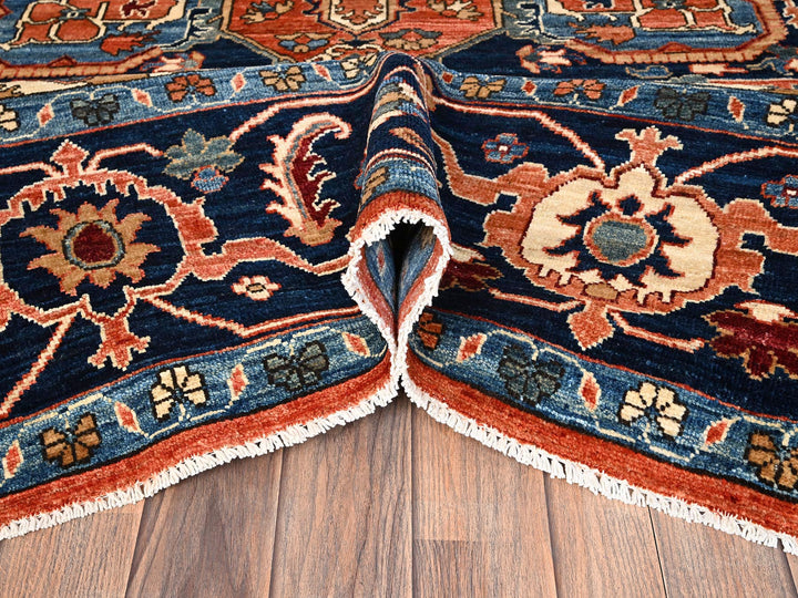 8'0" x 10'10" New Hand Knotted Orange Wool Rectangle Oriental Rug - MOA1021605