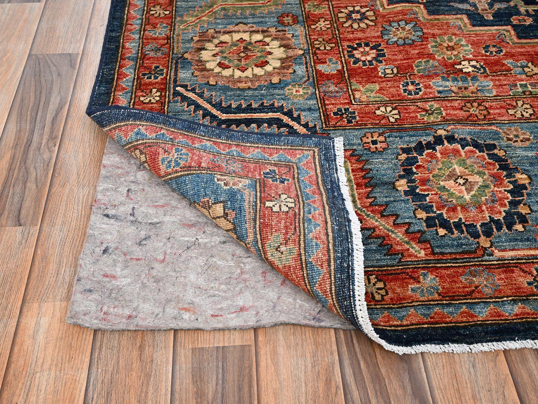 8'2" x 9'10" New Hand Knotted Blue Wool Rectangle Oriental Rug - MOA1021606