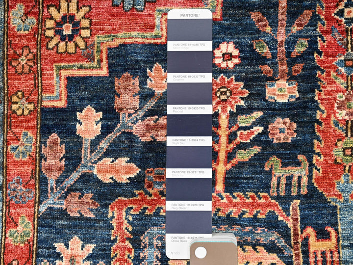 8'2" x 9'10" New Hand Knotted Blue Wool Rectangle Oriental Rug - MOA1021606