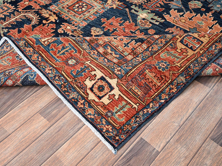 8'4" x 10'2" New Hand Knotted Blue Wool Rectangle Oriental Rug - MOA1021607