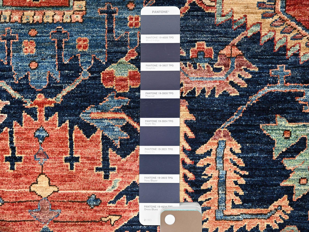 8'4" x 10'2" New Hand Knotted Blue Wool Rectangle Oriental Rug - MOA1021607