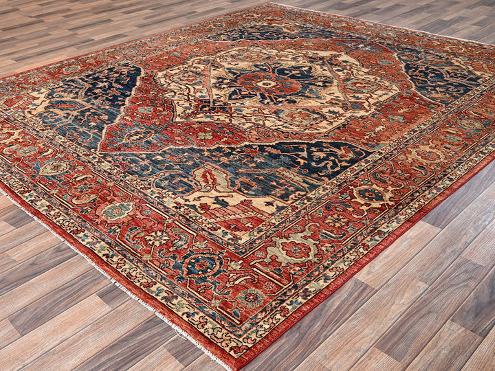 8'2" x 9'7" New Hand Knotted Red Wool Rectangle Oriental Rug - MOA1021608