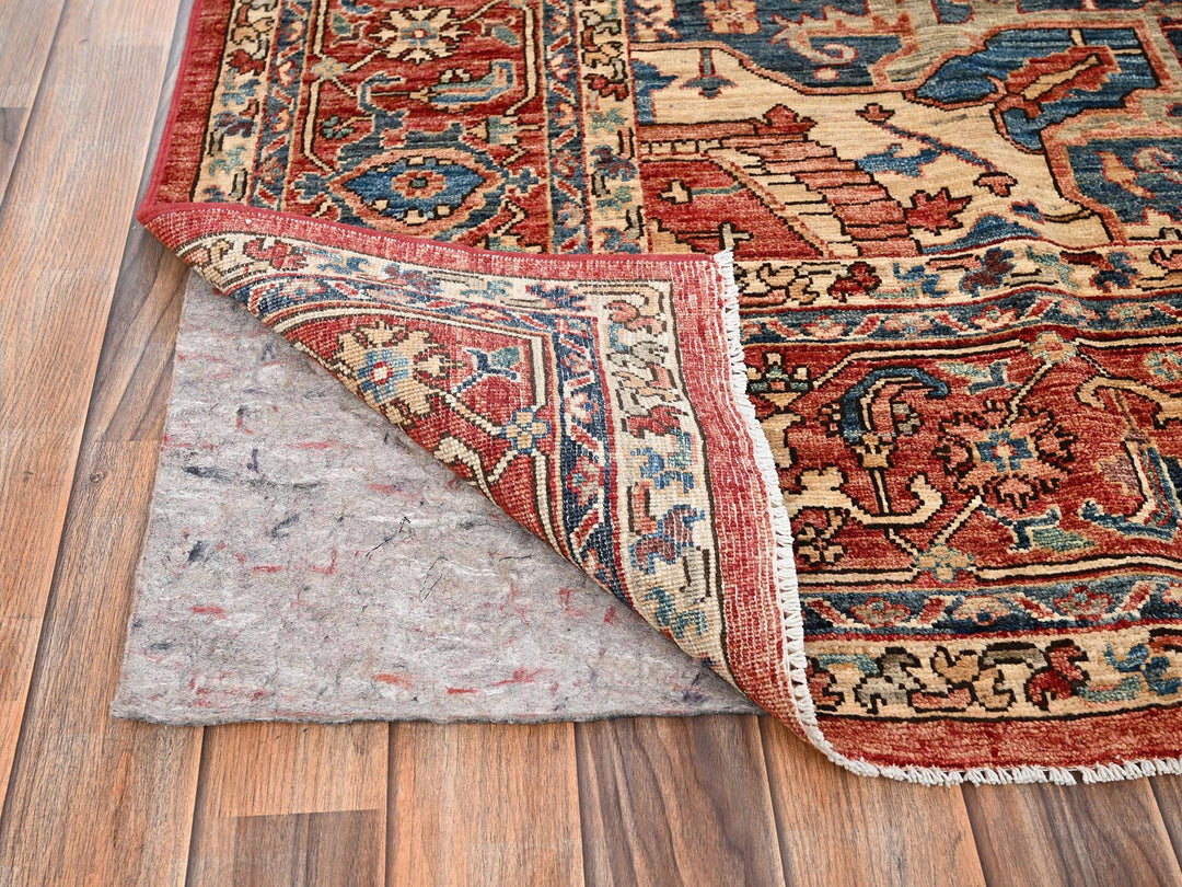 8'2" x 9'7" New Hand Knotted Red Wool Rectangle Oriental Rug - MOA1021608