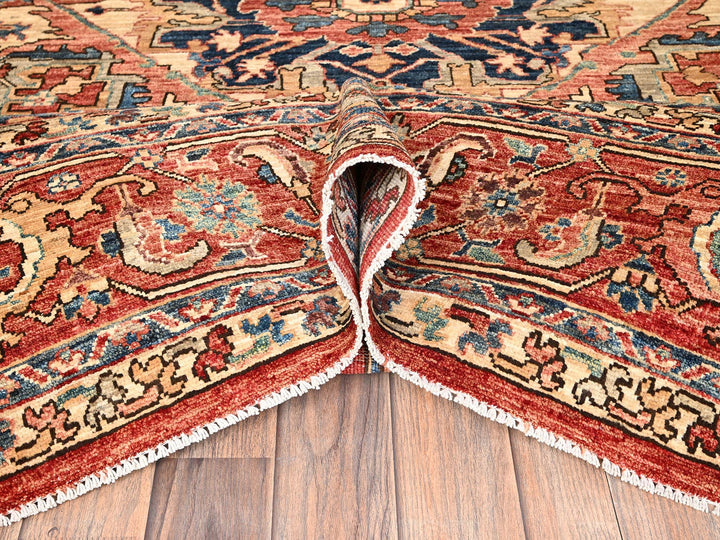 8'2" x 9'7" New Hand Knotted Red Wool Rectangle Oriental Rug - MOA1021608