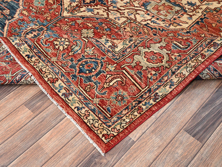 8'2" x 9'7" New Hand Knotted Red Wool Rectangle Oriental Rug - MOA1021608