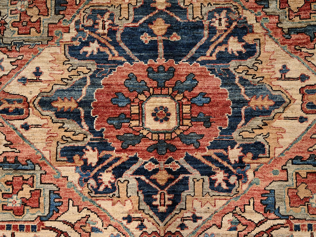 8'2" x 9'7" New Hand Knotted Red Wool Rectangle Oriental Rug - MOA1021608