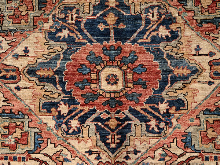 8'2" x 9'7" New Hand Knotted Red Wool Rectangle Oriental Rug - MOA1021608